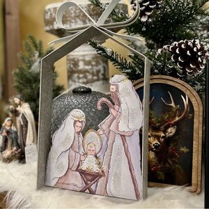Elegant Nativity Scene Metal Holiday Decor